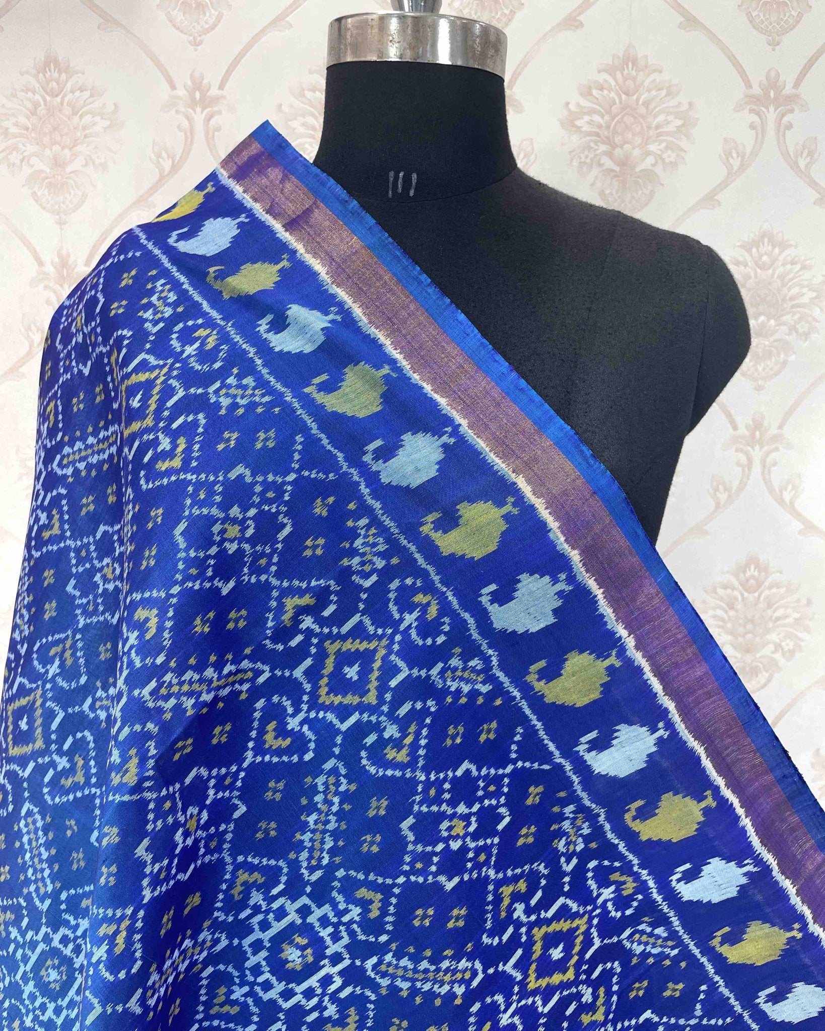 Blue Manekchowk Designer Patola Dupatta - SindhoiPatolaArt