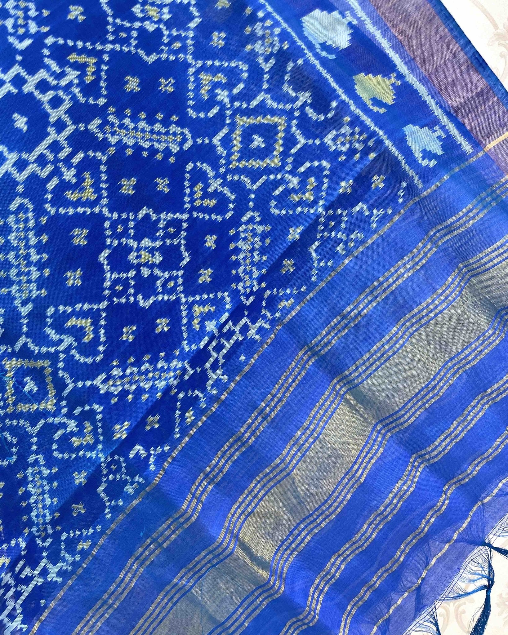 Blue Manekchowk Designer Patola Dupatta - SindhoiPatolaArt