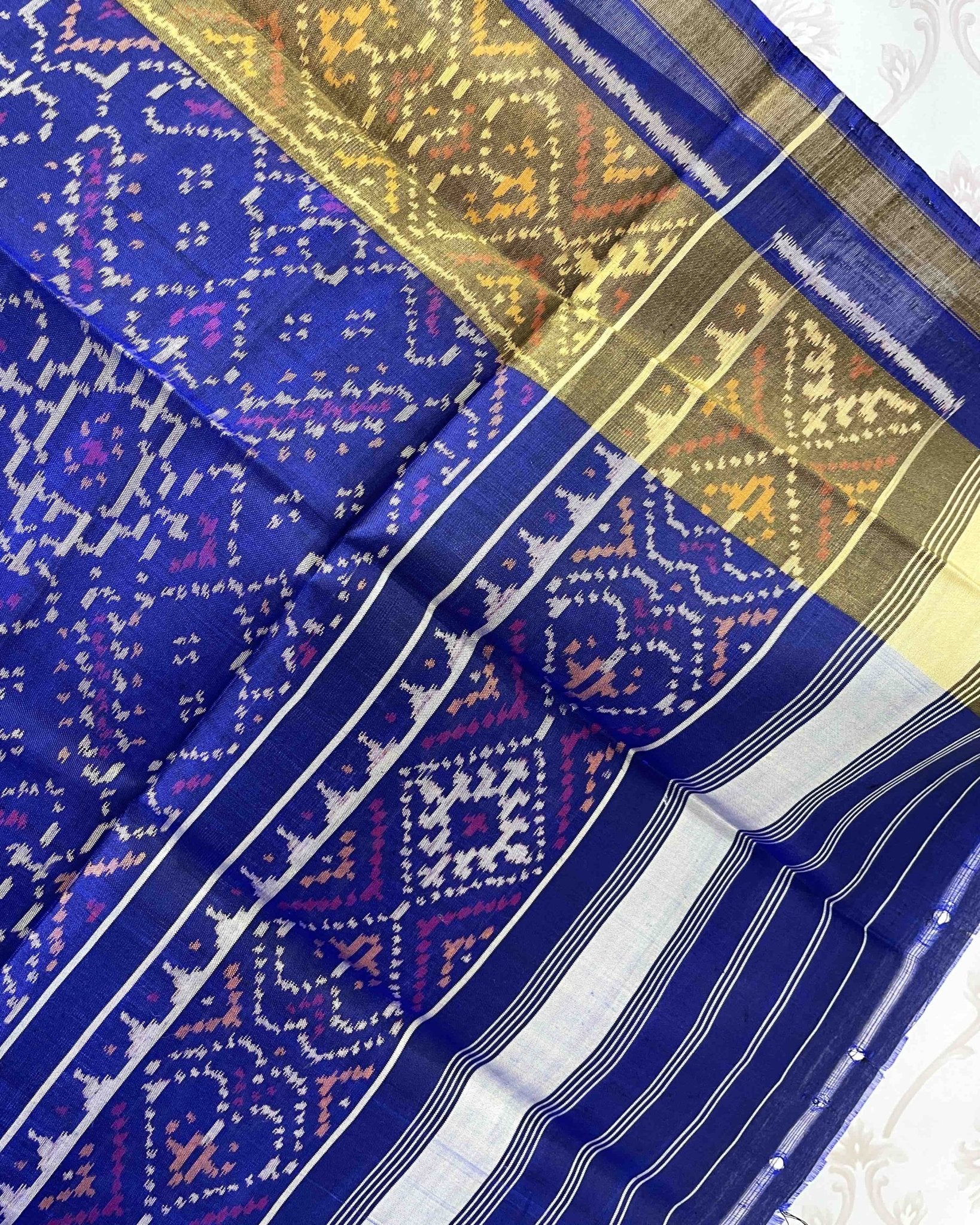 Blue Manekchowk Designer Patola Dupatta - SindhoiPatolaArt