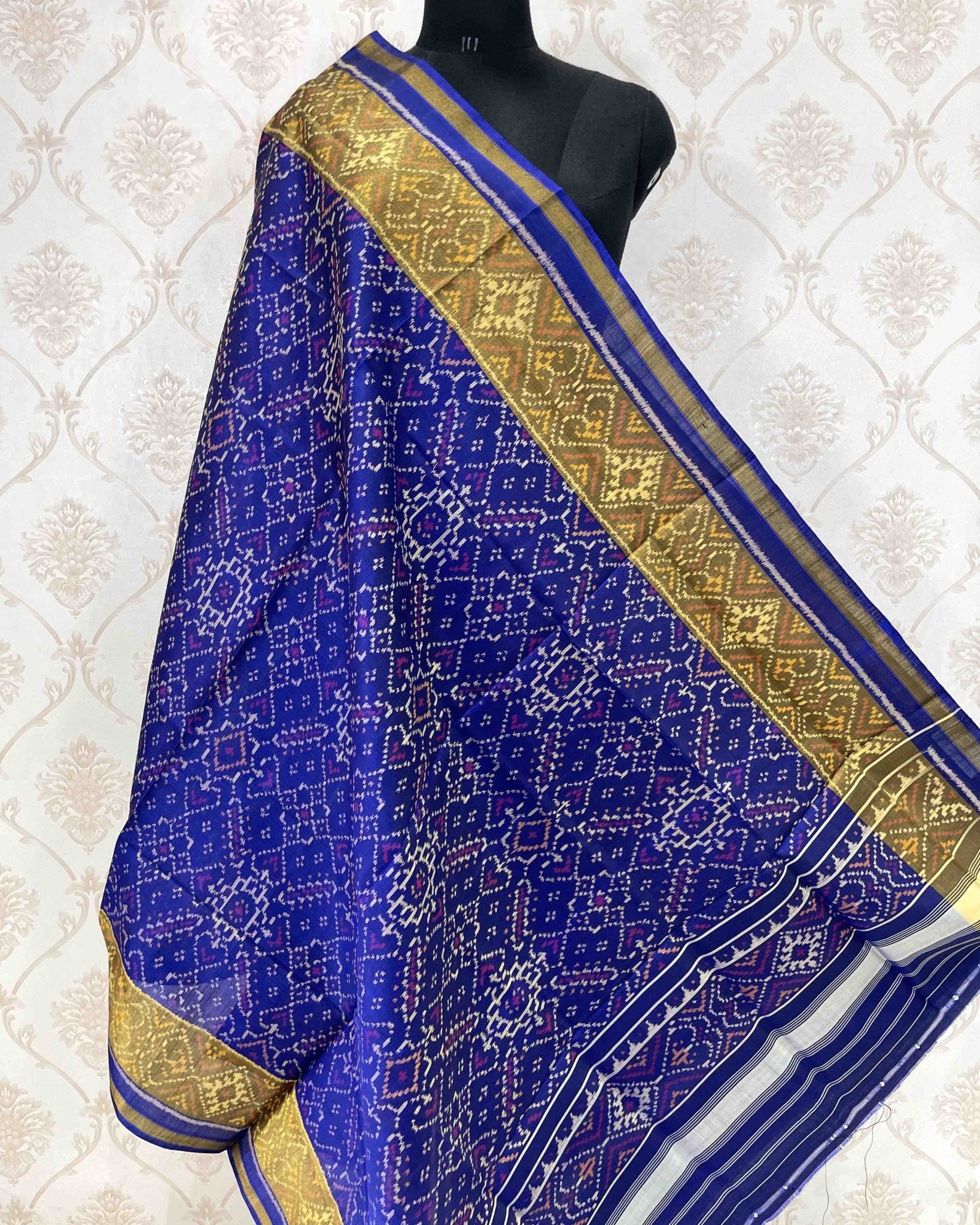 Blue Manekchowk Designer Patola Dupatta - SindhoiPatolaArt