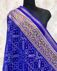 Blue Manekchowk Designer Patola Dupatta - SindhoiPatolaArt