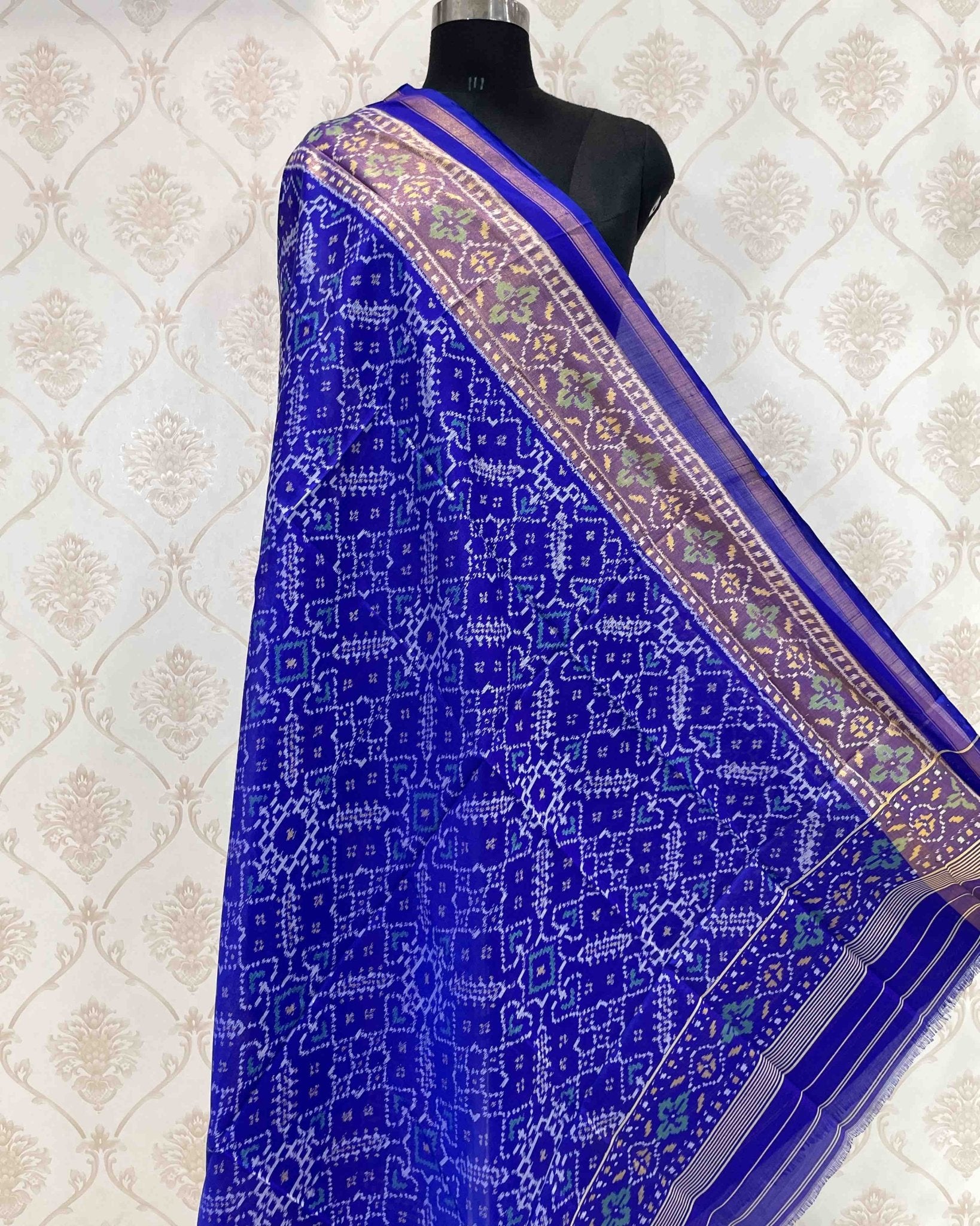 Blue Manekchowk Designer Patola Dupatta - SindhoiPatolaArt