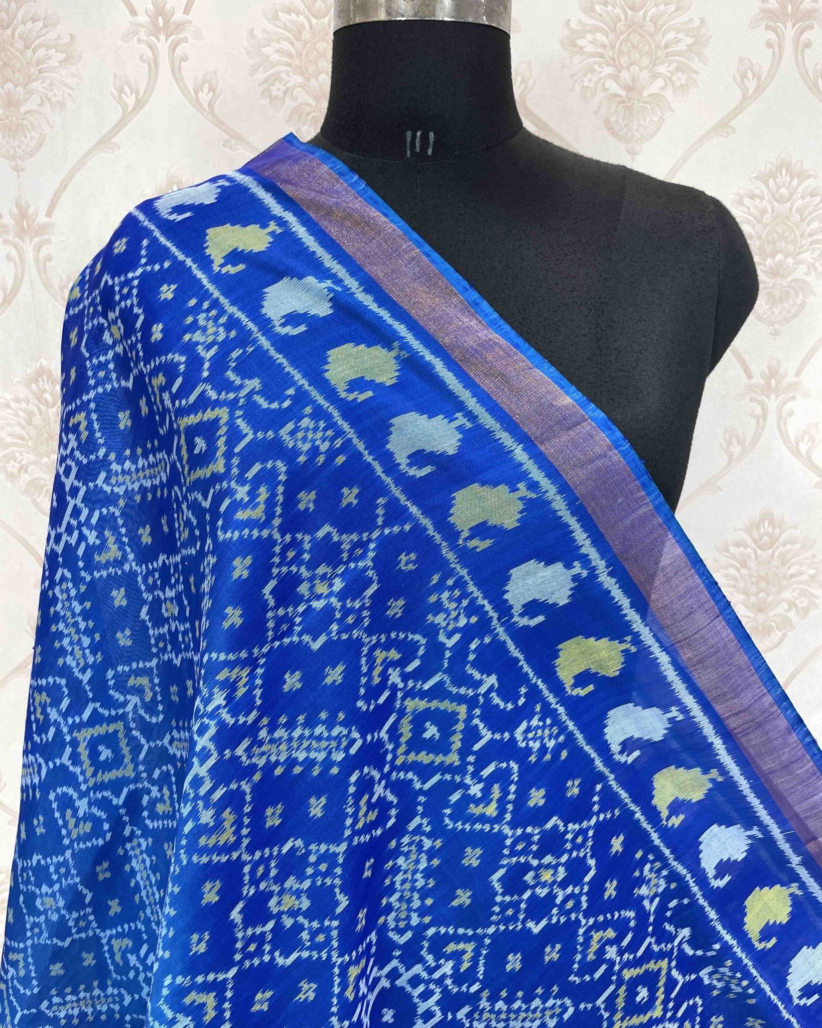 Blue Manekchowk Designer Patola Dupatta - SindhoiPatolaArt