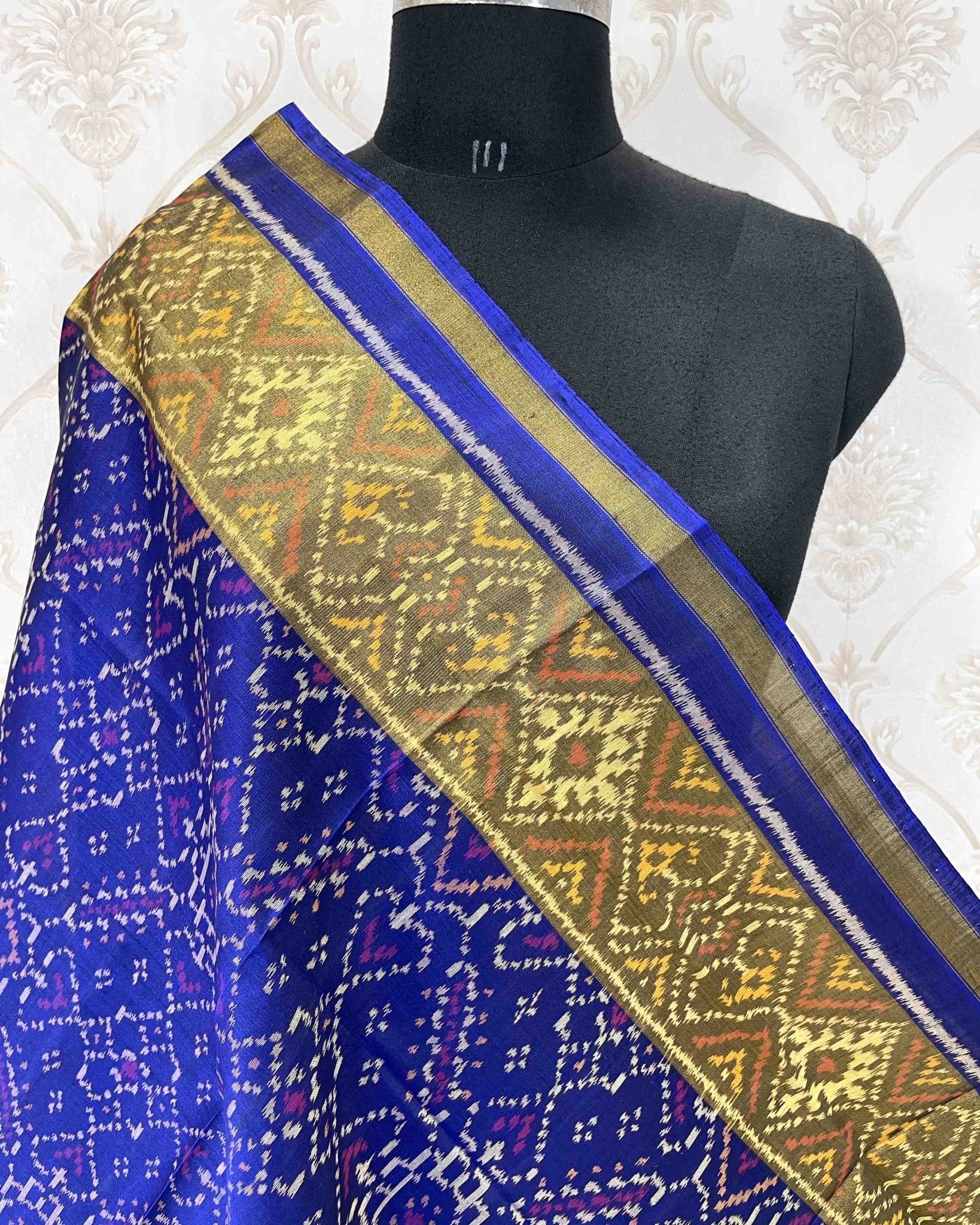 Blue Manekchowk Designer Patola Dupatta - SindhoiPatolaArt