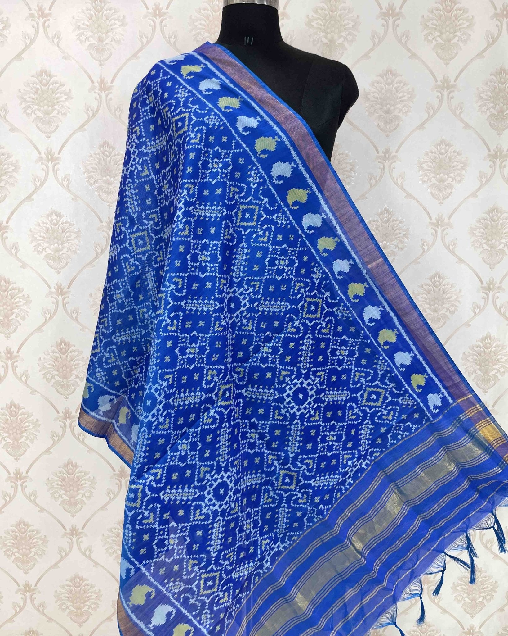Blue Manekchowk Designer Patola Dupatta - SindhoiPatolaArt