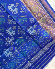 Blue Narikunj Designer Patola Dupatta - SindhoiPatolaArt