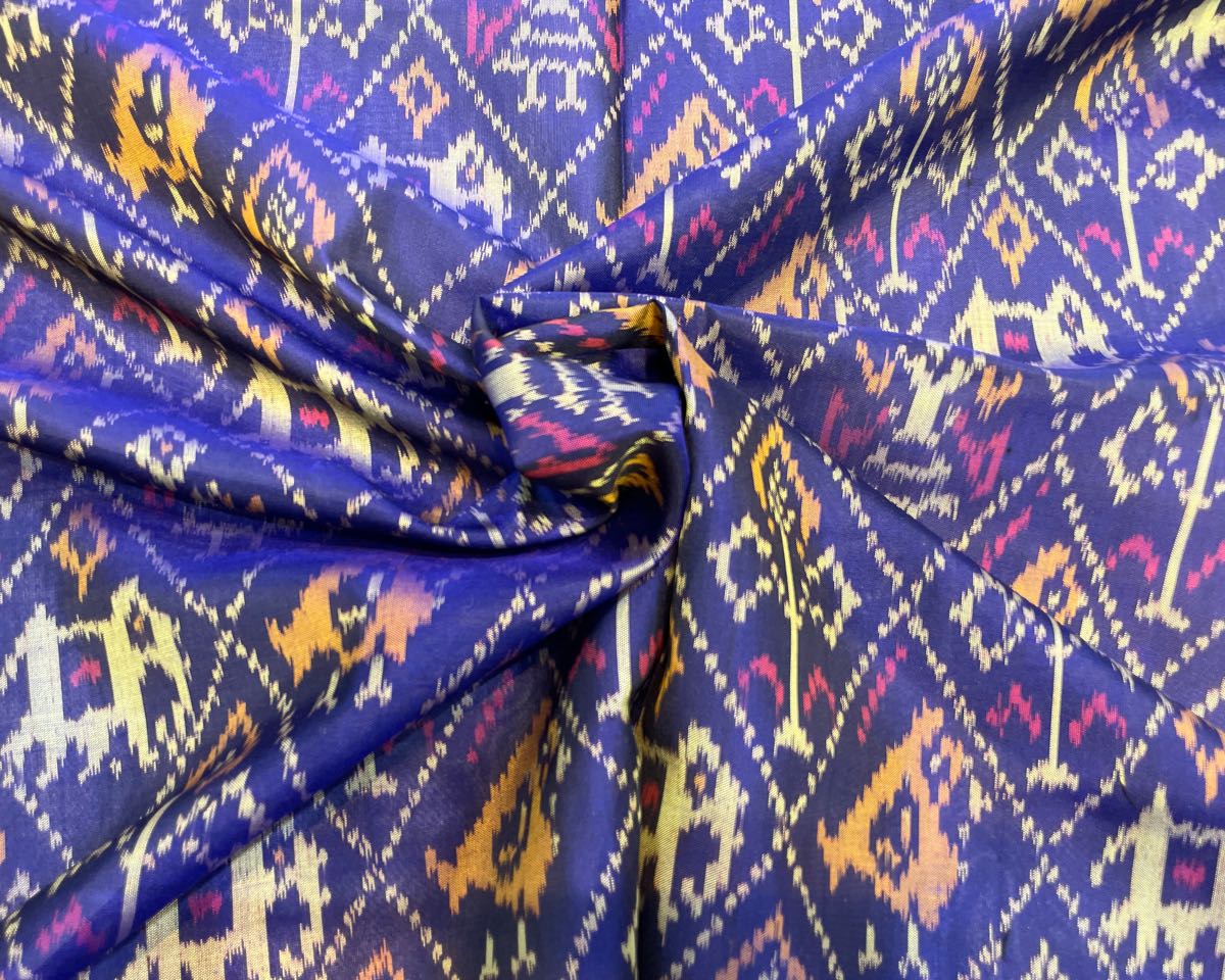 Blue Narikunj Designer Patola Saree - SindhoiPatolaArt