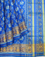 Blue Narikunj Designer Patola Saree - SindhoiPatolaArt