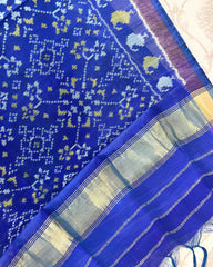 Blue Navratan Designer Patola Dupatta - SindhoiPatolaArt