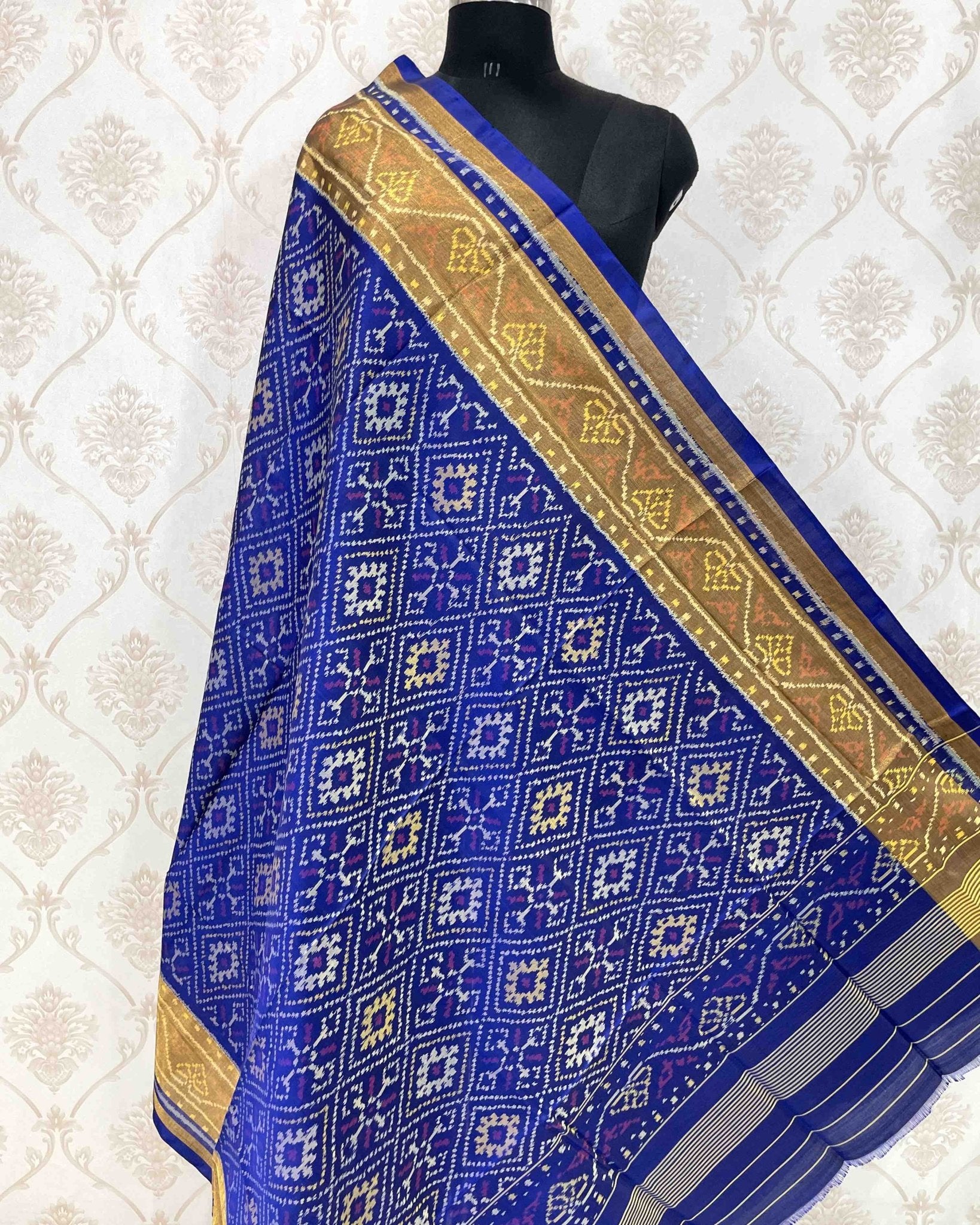 Blue Panchanda Designer Patola Dupatta - SindhoiPatolaArt