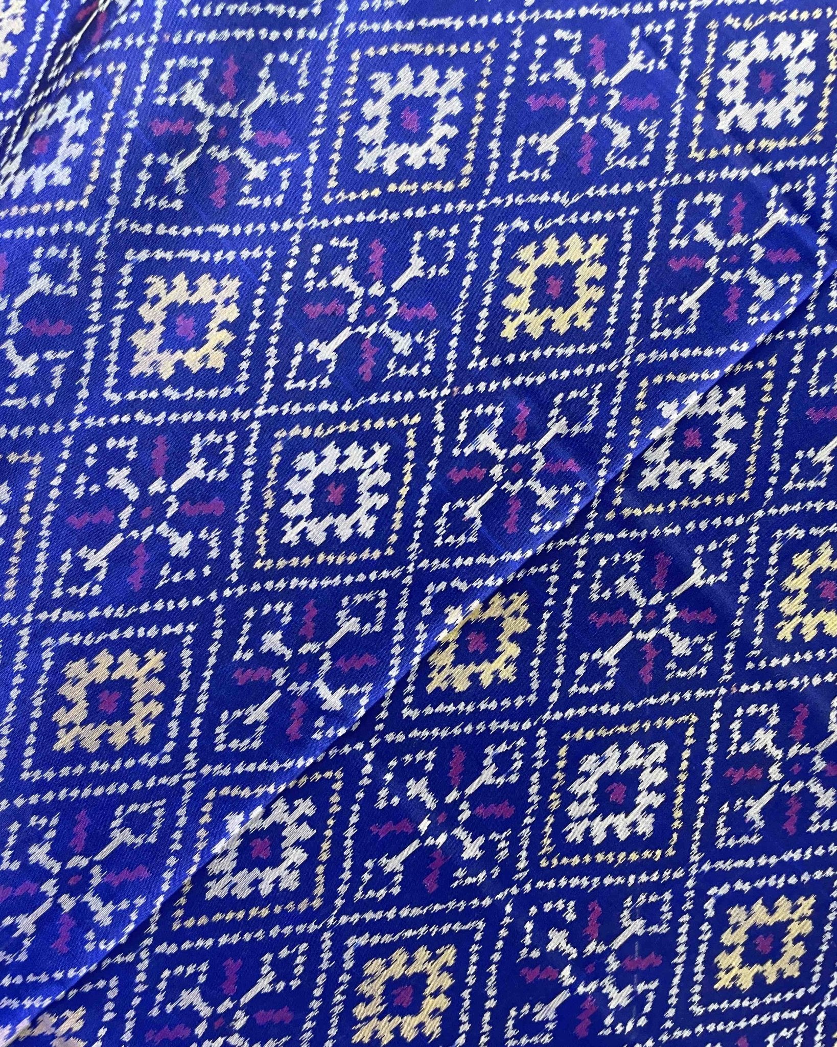 Blue Panchanda Designer Patola Dupatta - SindhoiPatolaArt