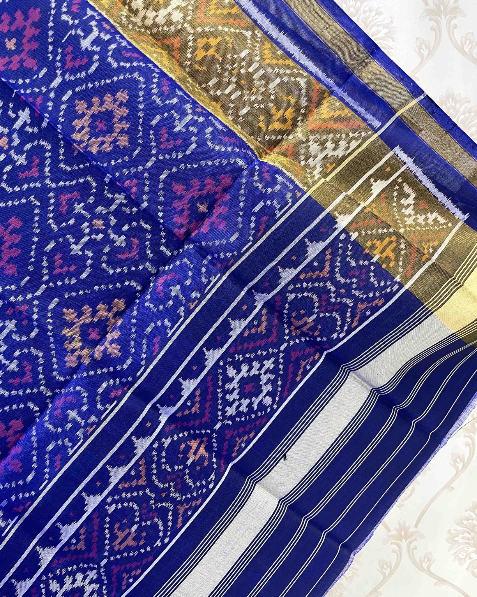 Blue Panchanda Designer Patola Dupatta - SindhoiPatolaArt