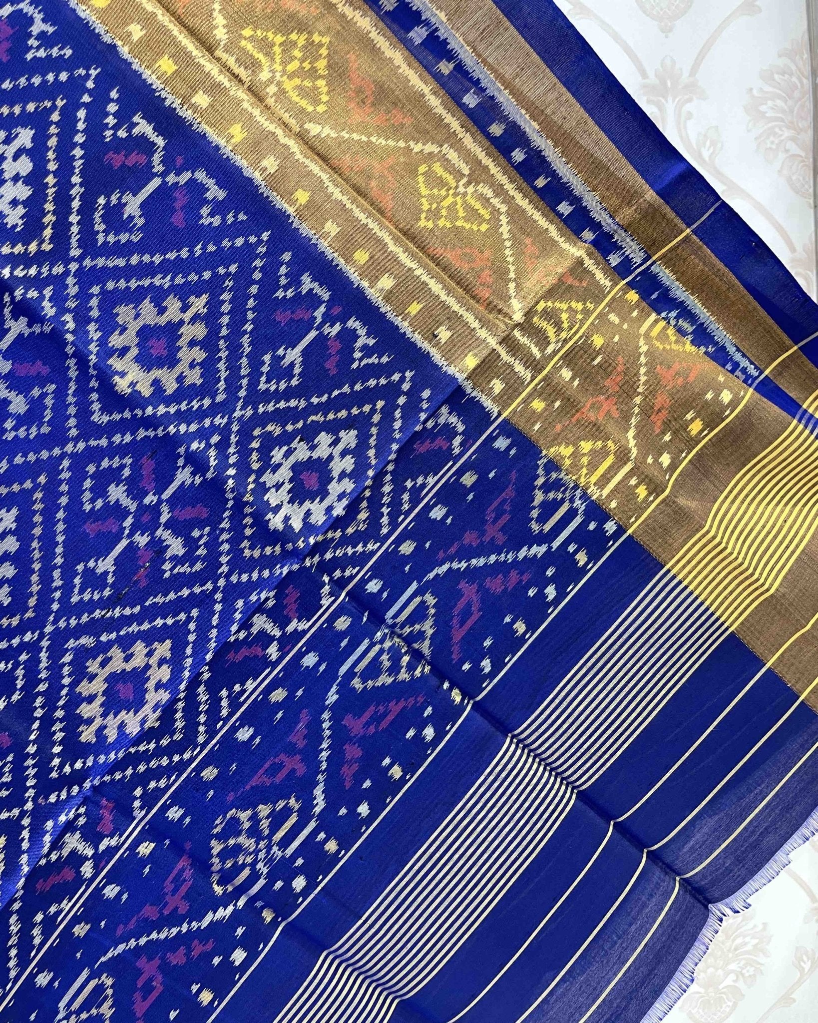 Blue Panchanda Designer Patola Dupatta - SindhoiPatolaArt