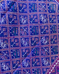 Blue Purple Narikunj Designer Patola Dupatta - SindhoiPatolaArt