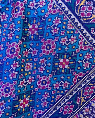Blue & Turquoise Navratan Patola Dupatta - SindhoiPatolaArt