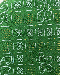 Green Bandhani Dupatta - SindhoiPatolaArt