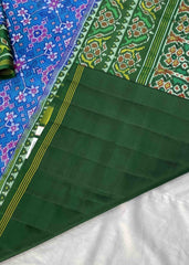 Green & Blue Navratna Patola Saree - SindhoiPatolaArt