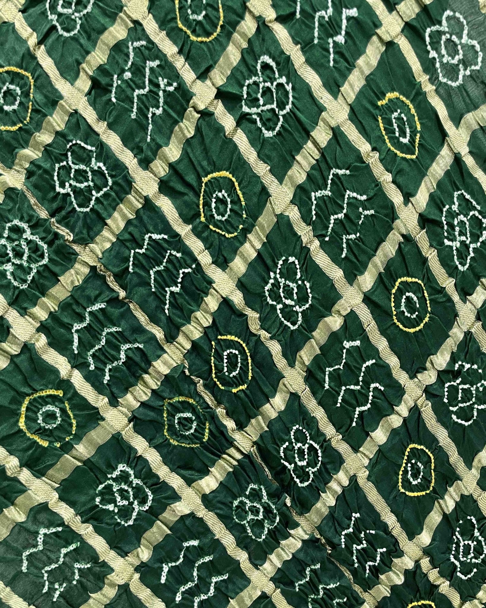 Green Chex Bandhani Dupatta - SindhoiPatolaArt