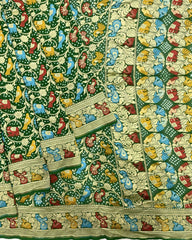 Green georgette Bandhani Saree - SindhoiPatolaArt