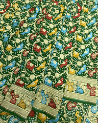 Green georgette Bandhani Saree - SindhoiPatolaArt