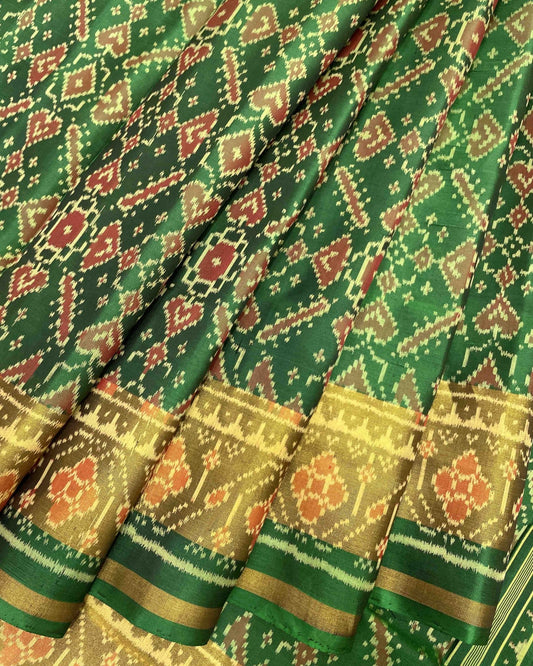 Green Manekchowk Designer Patola Saree - SindhoiPatolaArt