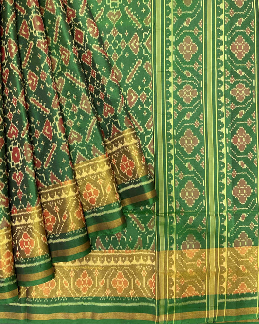 Green Manekchowk Designer Patola Saree - SindhoiPatolaArt