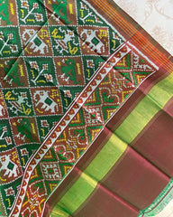Green Narikunj Designer Patola Dupatta - SindhoiPatolaArt