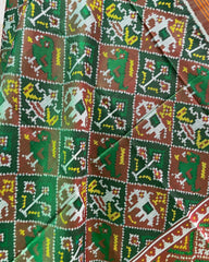Green Narikunj Designer Patola Dupatta - SindhoiPatolaArt