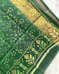 Green Navratan Designer Patola Dupatta - SindhoiPatolaArt