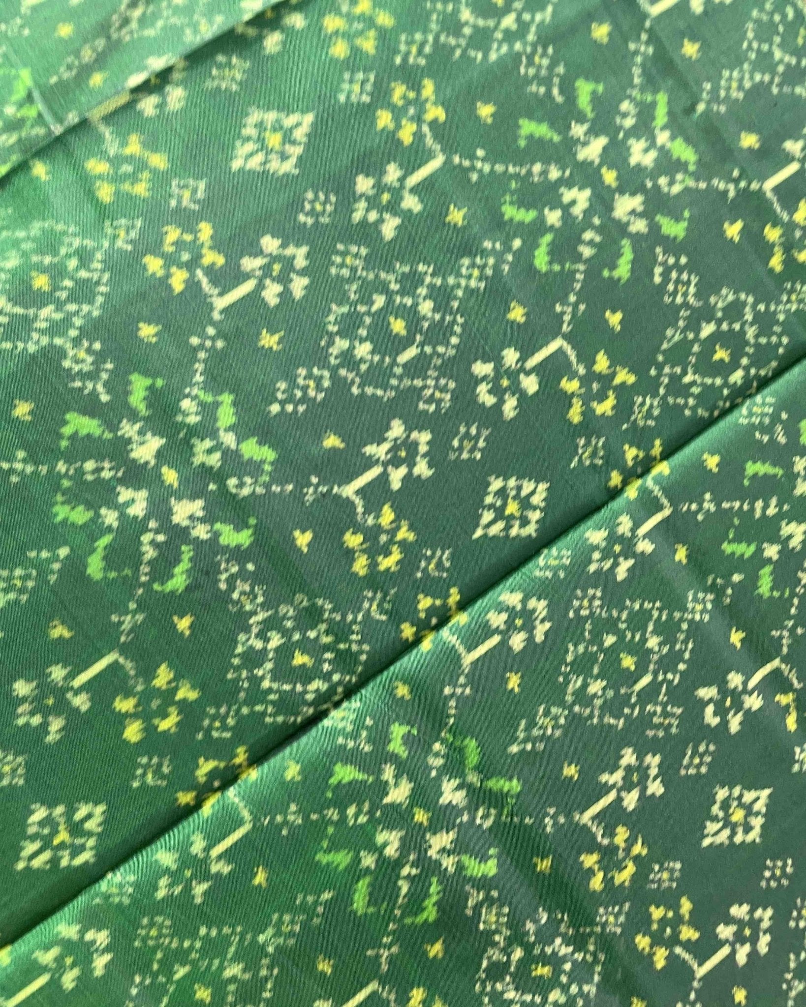Green Navratan Designer Patola Dupatta - SindhoiPatolaArt