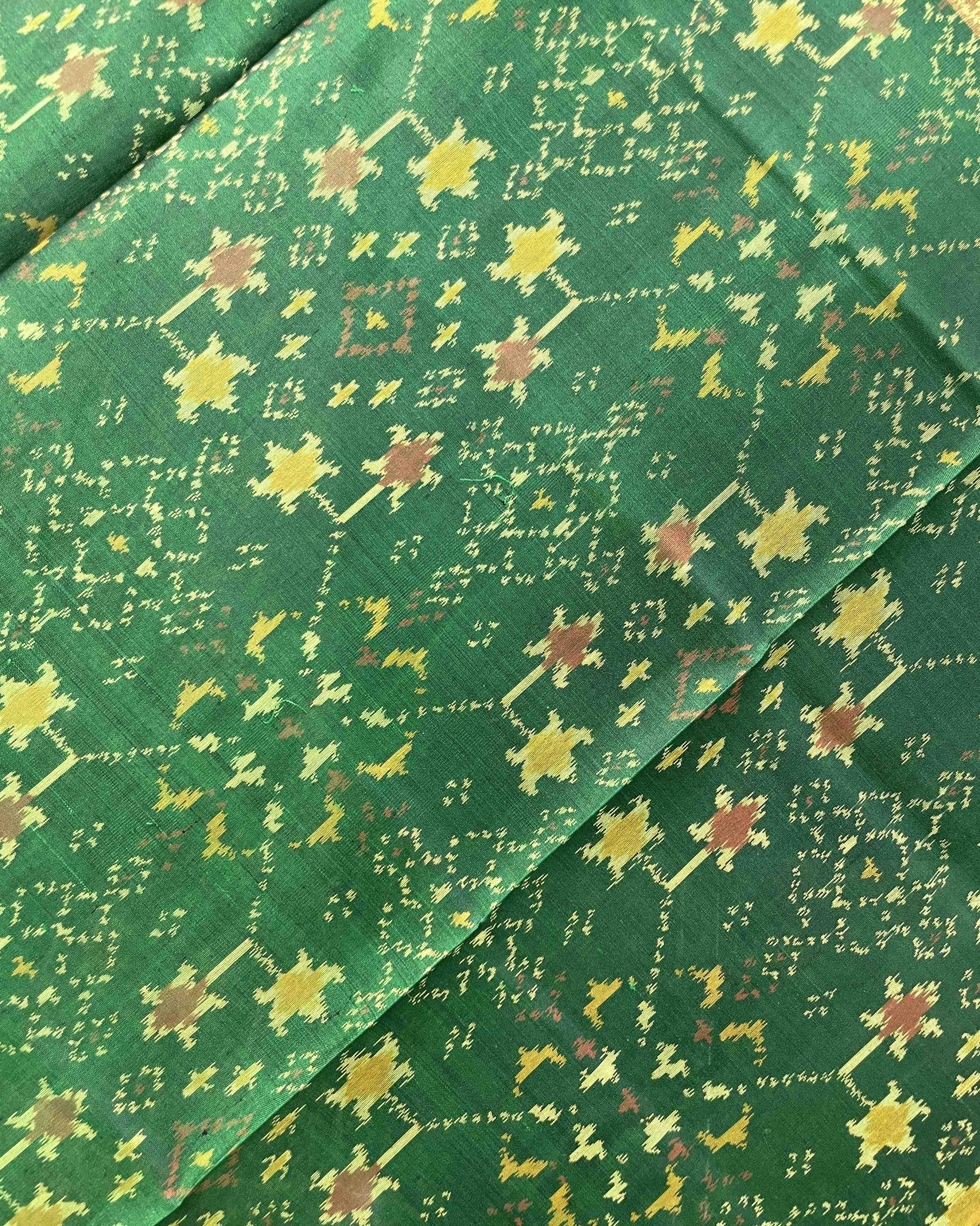 Green Navratan Designer Patola Dupatta - SindhoiPatolaArt