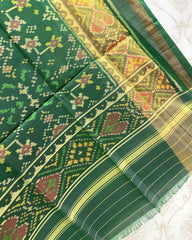 Green Navratan Designer Patola Dupatta - SindhoiPatolaArt