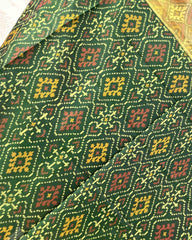 Green Panchanda Designer Patola Dupatta - SindhoiPatolaArt