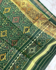 Green Panchanda Designer Patola Dupatta - SindhoiPatolaArt