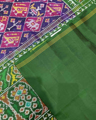 Green & Purple Narikunj Designer Patola Saree - SindhoiPatolaArt
