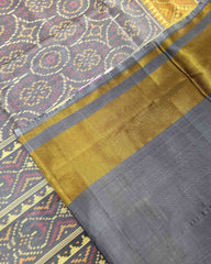 Grey Chakera Designer Patola Saree - SindhoiPatolaArt