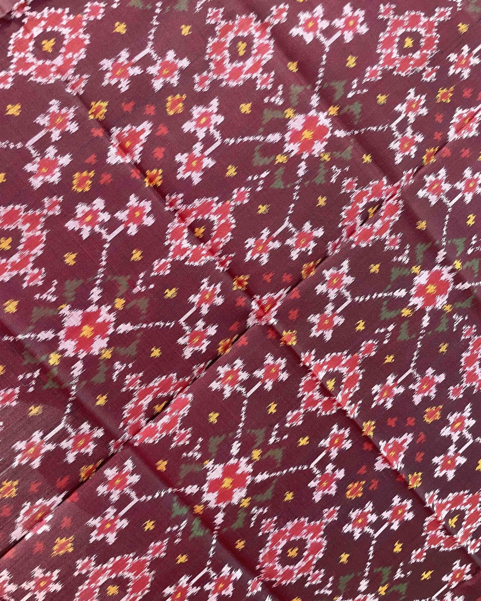 Maroon Navratan Designer Patola Dupatta - SindhoiPatolaArt