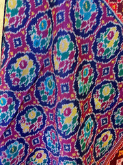 pink and blue multicolour flower design patola dupatta - SindhoiPatolaArt