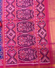 Pink & Blue Narikunj Designer Patola Saree - SindhoiPatolaArt