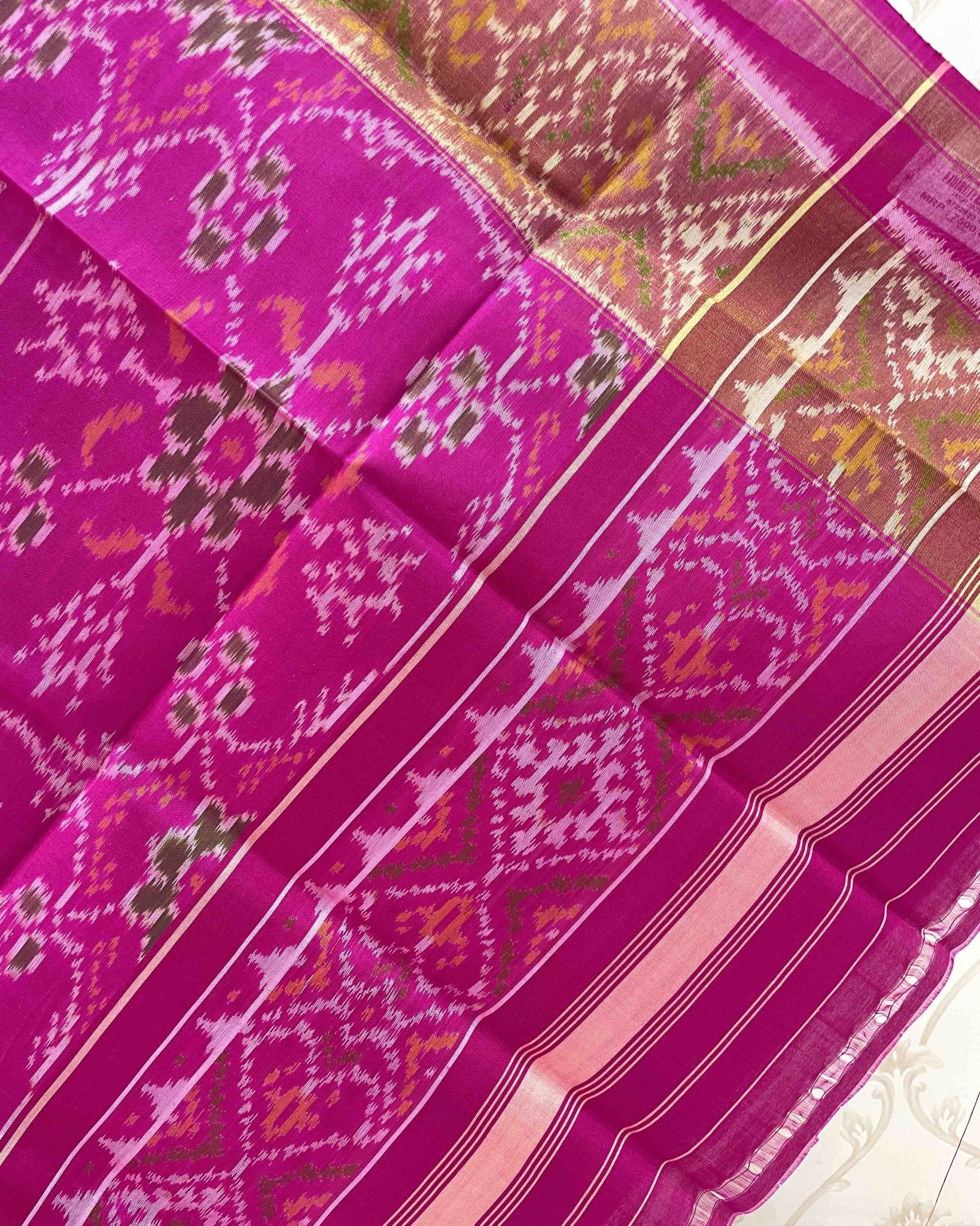 Pink Chhabdi Designer Patola Dupatta - SindhoiPatolaArt