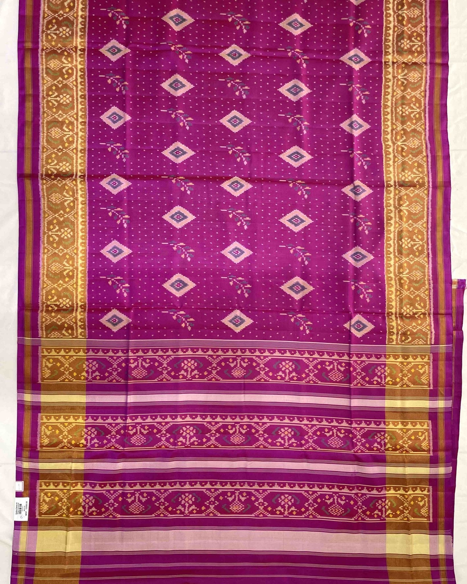 Pink Leaves & Doted Fancy Designer Patola Saree - SindhoiPatolaArt