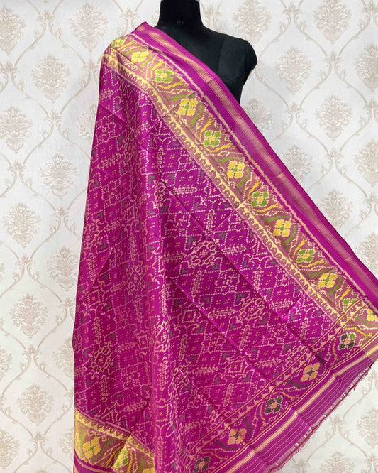 Pink Manekchowk Designer Patola Dupatta - SindhoiPatolaArt