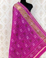 Pink Narikunj Designer Patola Dupatta - SindhoiPatolaArt