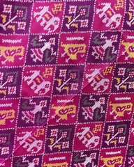 Pink Narikunj Designer Patola Dupatta - SindhoiPatolaArt