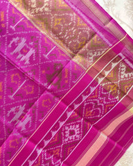 Pink Narikunj Designer Patola Dupatta - SindhoiPatolaArt
