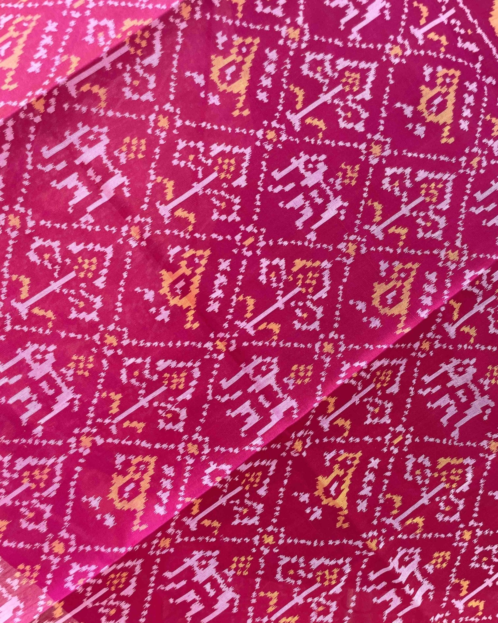Pink Narikunj Designer Patola Dupatta - SindhoiPatolaArt