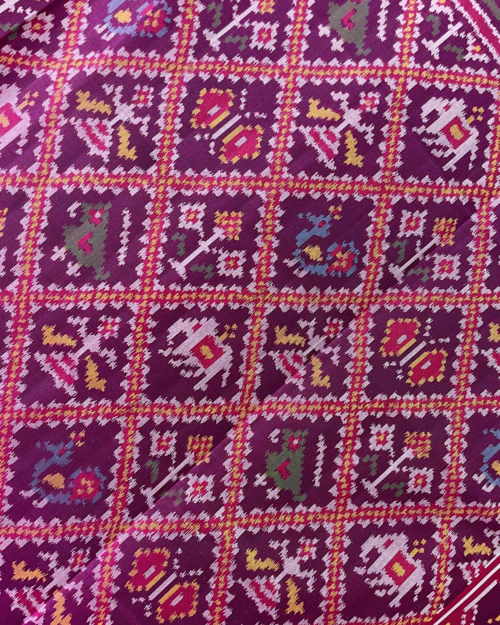 Pink Narikunj Designer Patola Dupatta - SindhoiPatolaArt