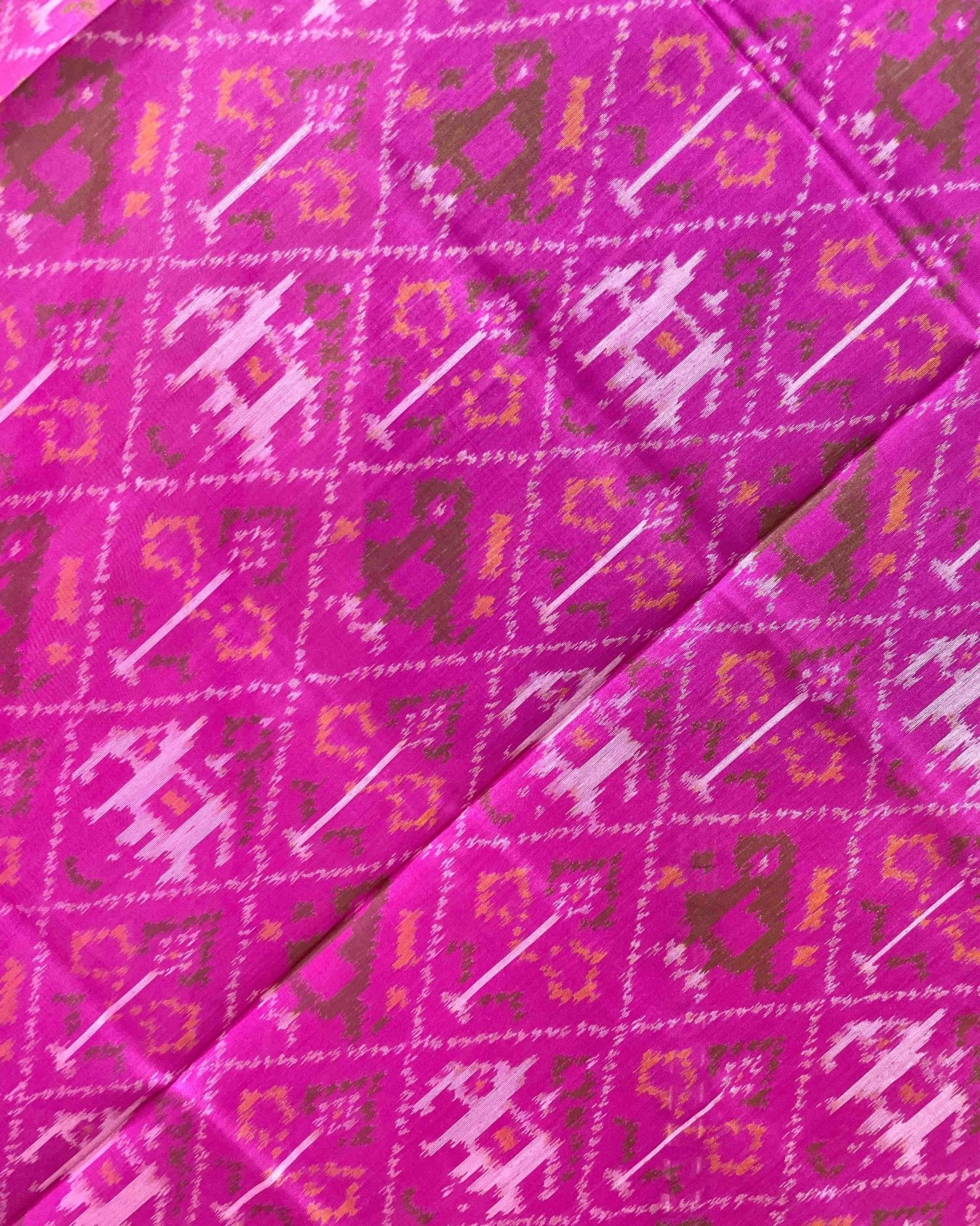 Pink Narikunj Designer Patola Dupatta - SindhoiPatolaArt