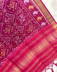 Pink Narikunj Designer Patola Dupatta - SindhoiPatolaArt