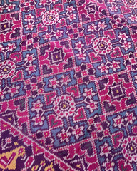 Pink & Turquoise Navratan Designer Patola Saree - SindhoiPatolaArt